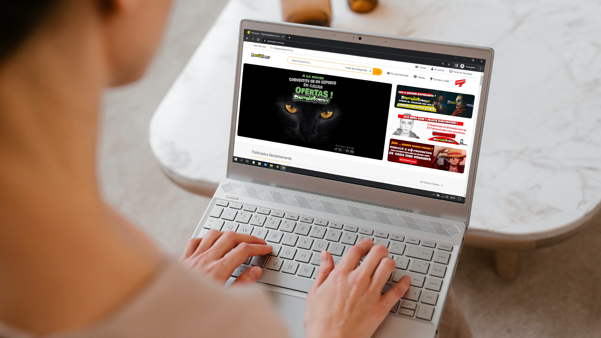 Pantalla de computadora donde muestra el inicio del sitio web de Inmobiliaria dremate | Diseños de Paginas Web